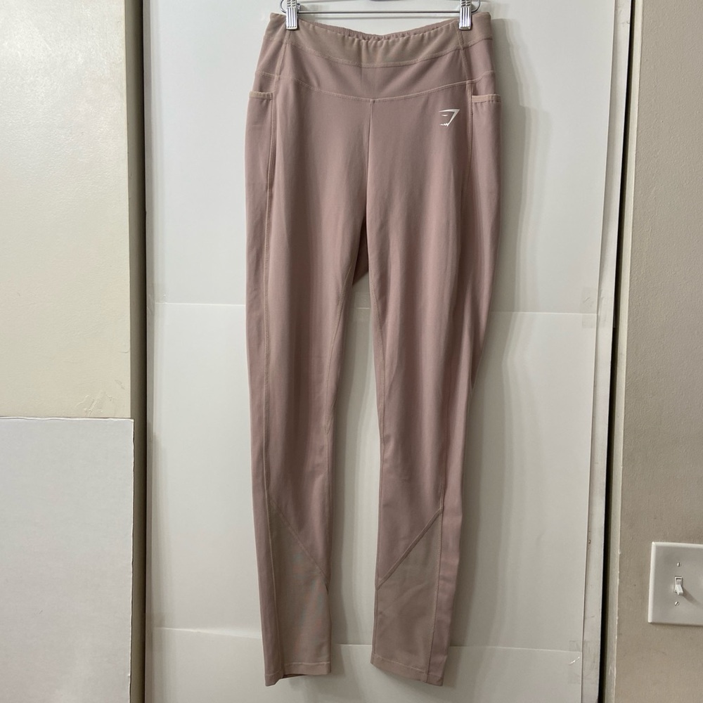 Gymshark Pink Side Pockets Mesh Detail Leggings Large